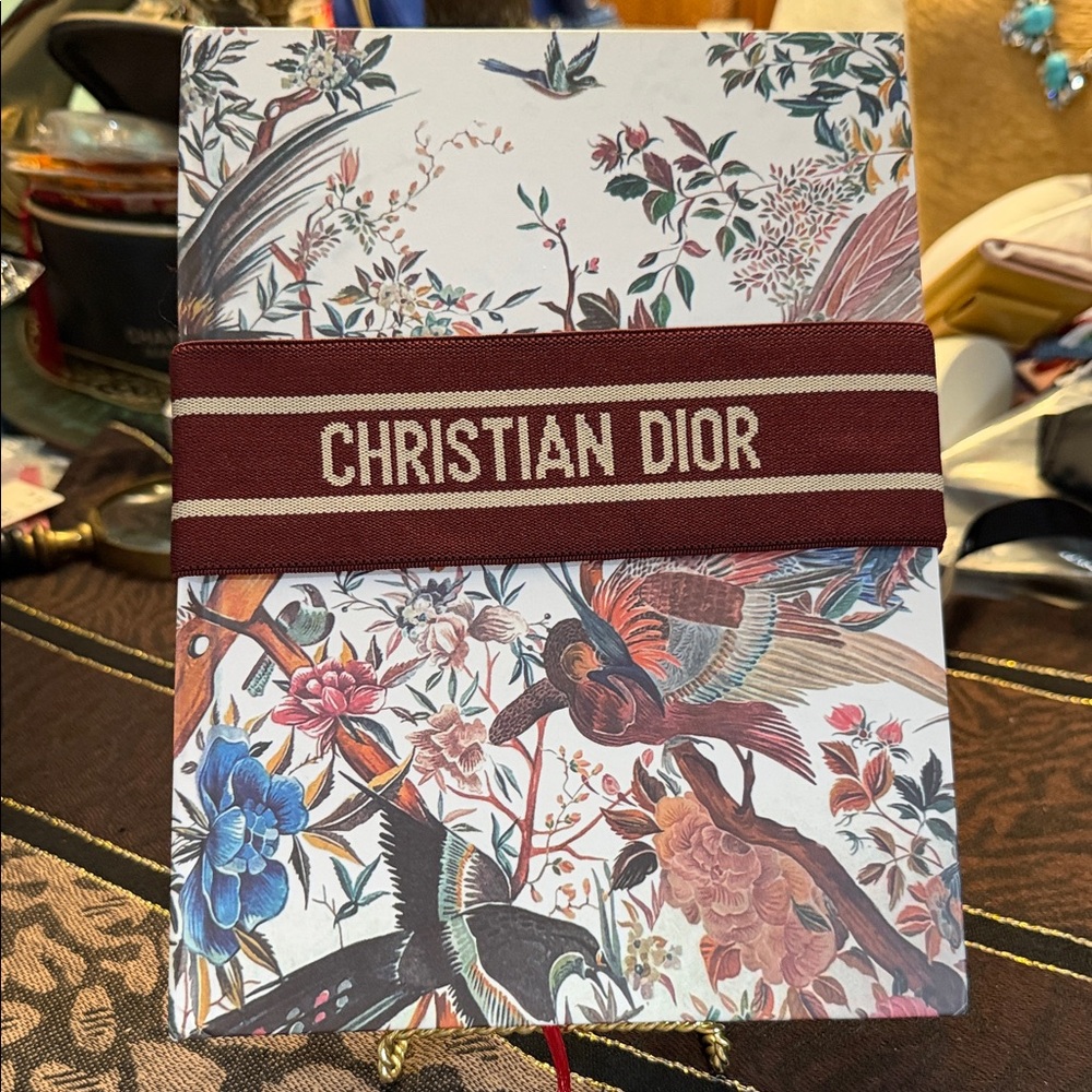 Christian Dior Burgundy Logo Band to keep book in great condition